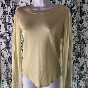 We The Free Light Yellow Long-Sleeve Women's Thermal Top Size Small